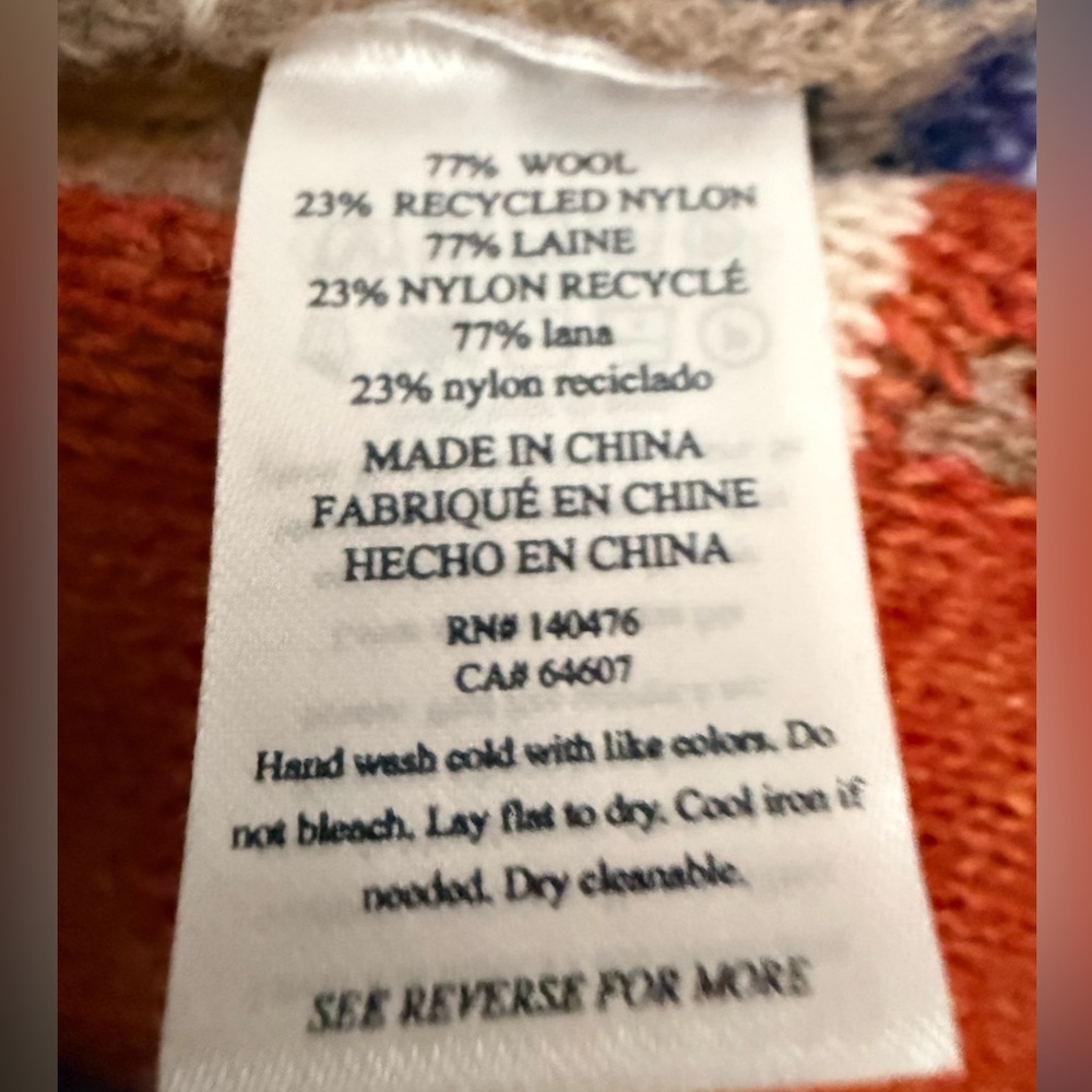 NWT Faherty Artist Goodfeather Desert Earth Fire original design sweater size M - Picture 8 of 10